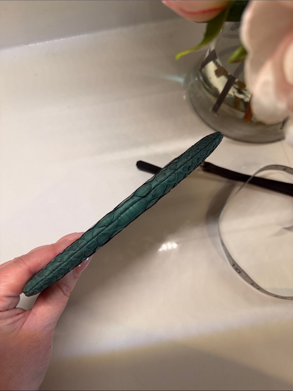 Green Python Wristlet Pouch - Picture 6 of 7